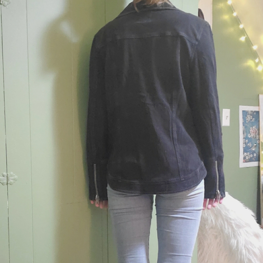 Black Liverpool Denim Moto Jacket - Picture 3 of 3